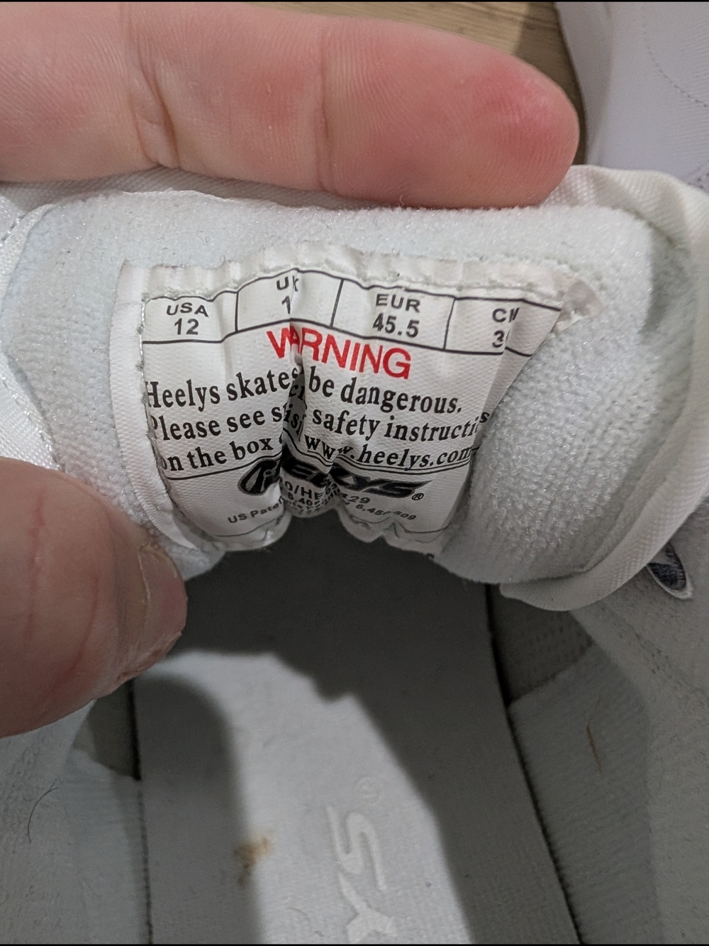 Heelys Men’s Size 12 White Skate Shoes Sneakers Hidden Wheels Like New - Picture 10 of 10